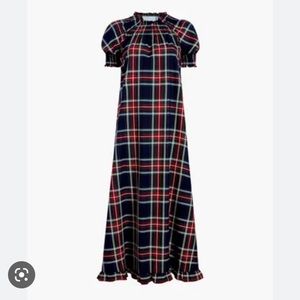 Hill House Caroline Nap Dress Navy Tartan Medium